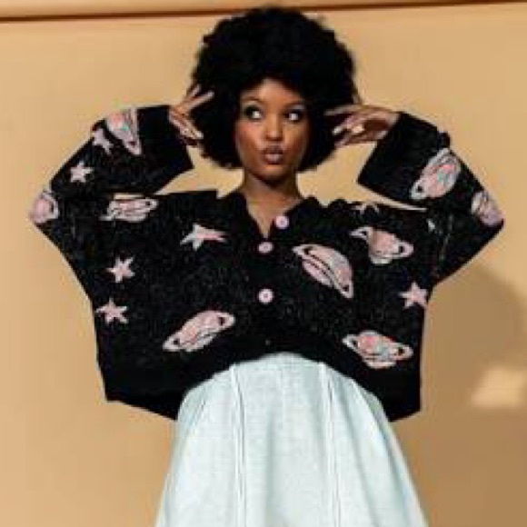 Dressed in LALA Need Some Space Boxy Button Up Cardigan - Picture 6 of 8